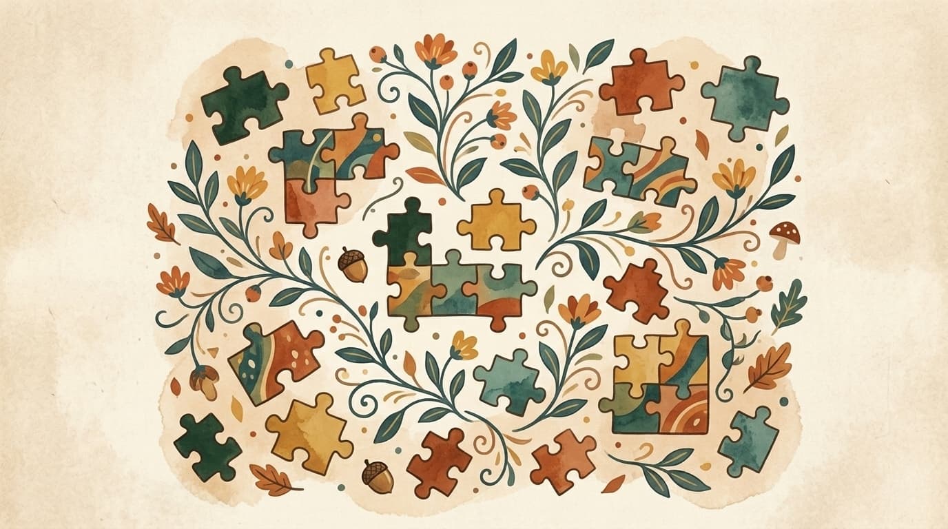 Illustration puzzle, article « Evaluar competencias (no solo contenidos): guía práctica »