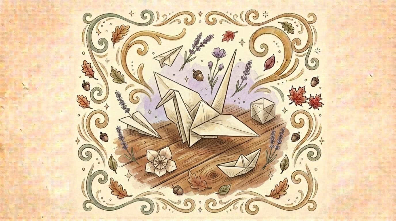 Illustration origami, article « Planificación efectiva de clases con IA: guía práctica para profesores »